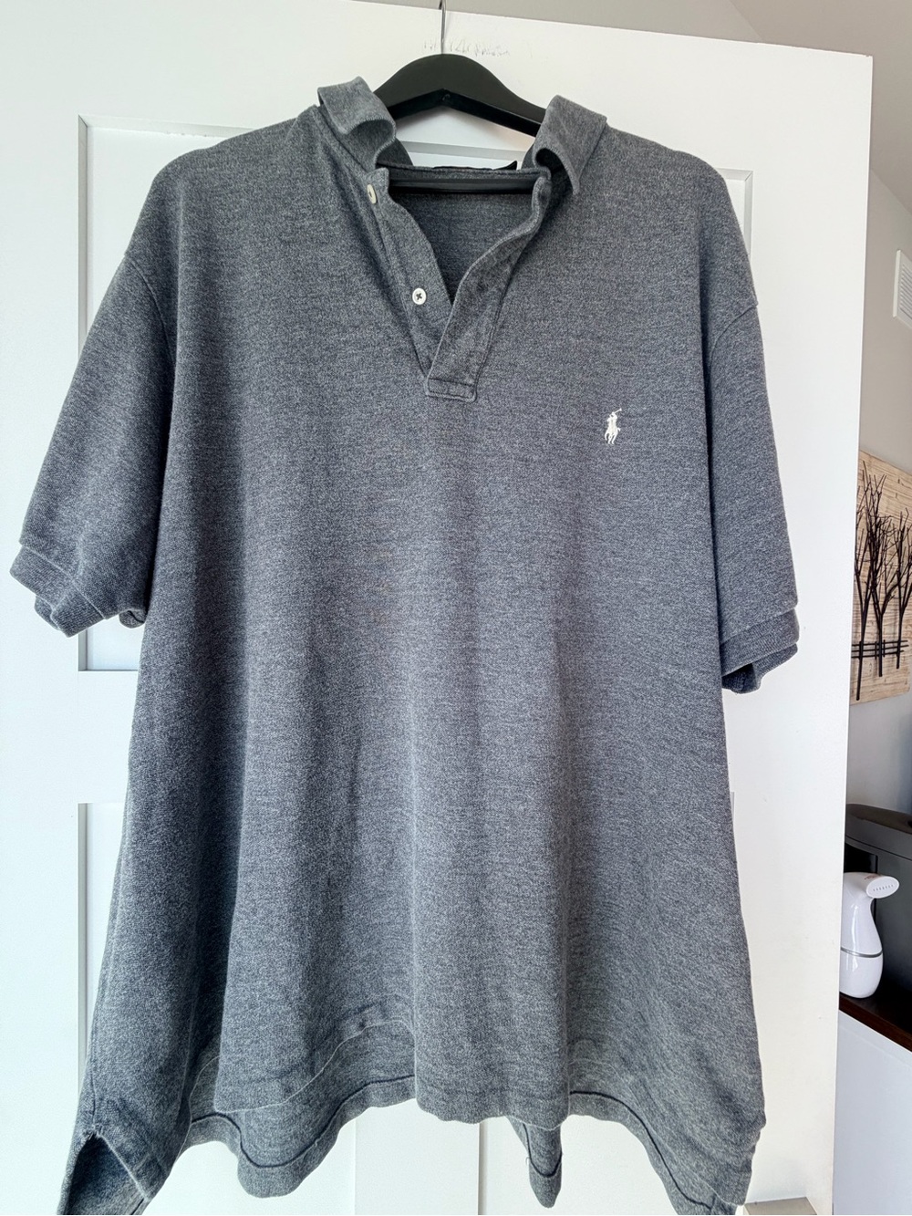 Ralph Lauren Men’s Short Sleeve Polo - Charcoal Gray with White Logo- 3XB